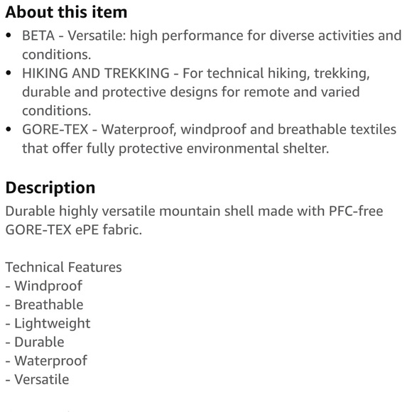 ARC’TERYX Arcteryx Gore Tex Beta Jacket size small NWT - Picture 3 of 9